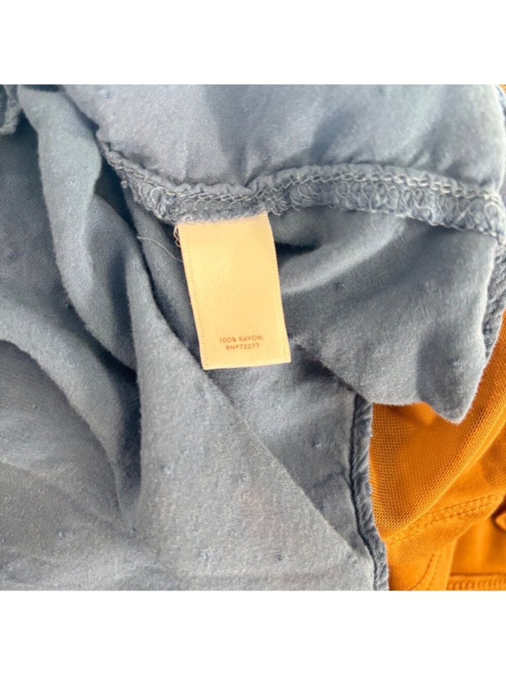 ✨3/$30 LC Lauren Conrad XL Blue Swiss Dot Tie Back Blouse 100% Rayon - Picture 4 of 4